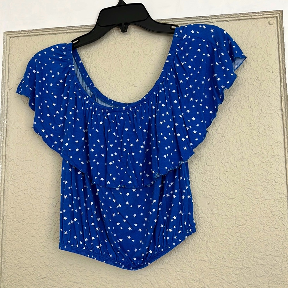 Blue Crop Top with Stars